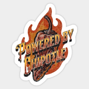 Powered by Chipotle - Funny Hot & Spicy Chili Mexican Food Lover Sticker